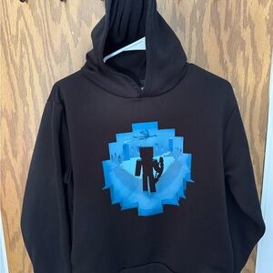 Black and Blue Minecraft Graphic Hoodie, Kids Large (10/12)